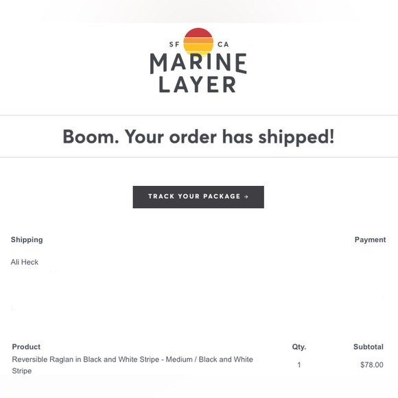 Reversible Raglan Top Black & White Stripes - Picture 4 of 4